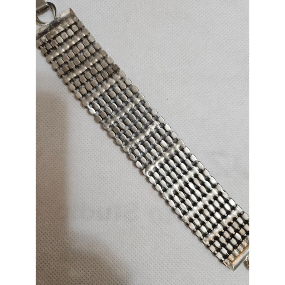 Vintage Silver Tone Clear 8 STRAND Rhinestone Bracelet -‎ GLAMOUROUS!